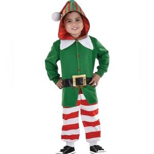 NWT. Elf Zipster - Toddler (3-4) - Adorable Festive Green, White & Red O…